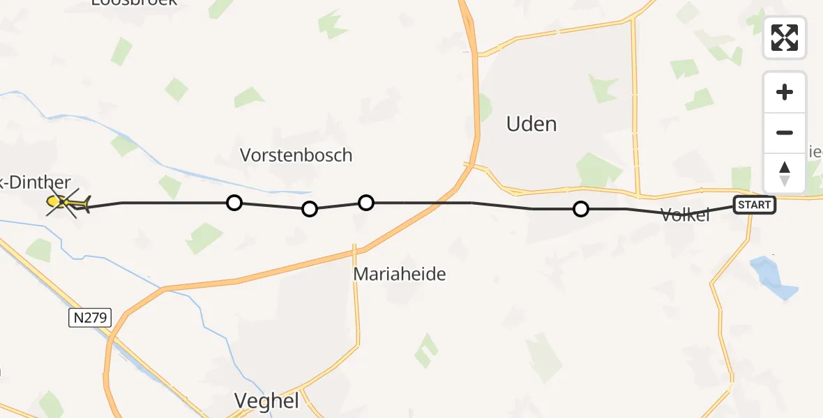 Routekaart van de vlucht: Lifeliner 3 naar Heeswijk-Dinther