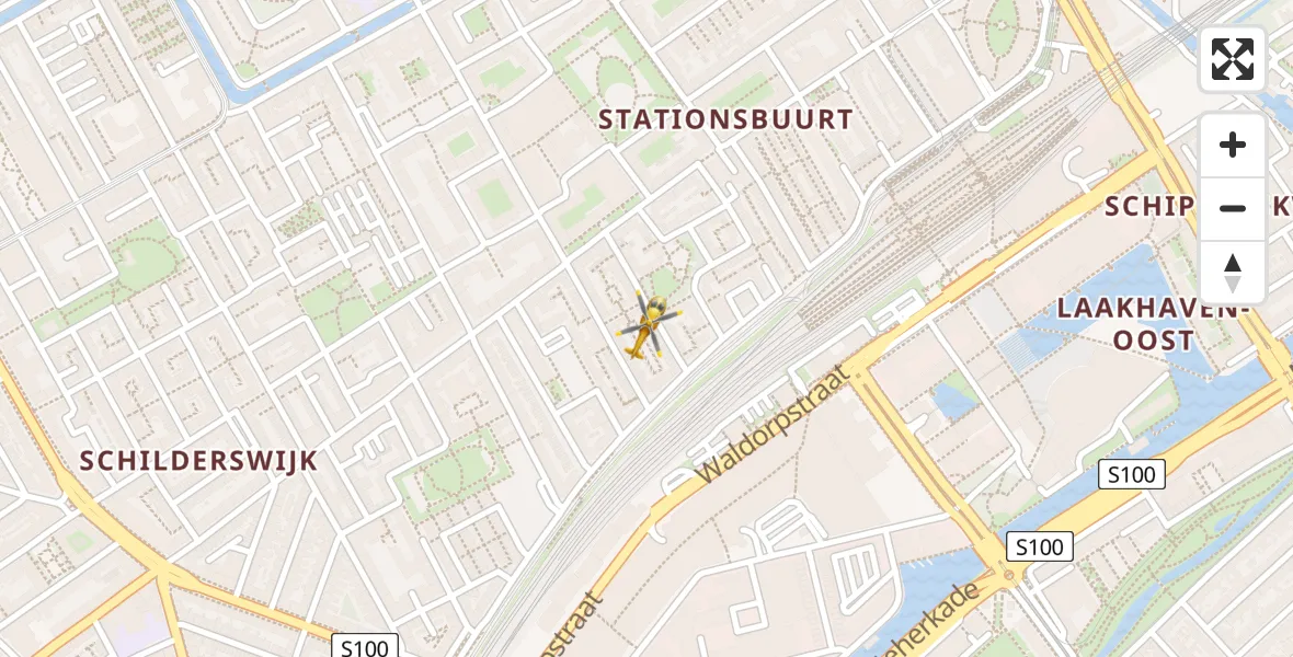 Routekaart van de vlucht: Lifeliner 2 onderweg vanuit Den Haag