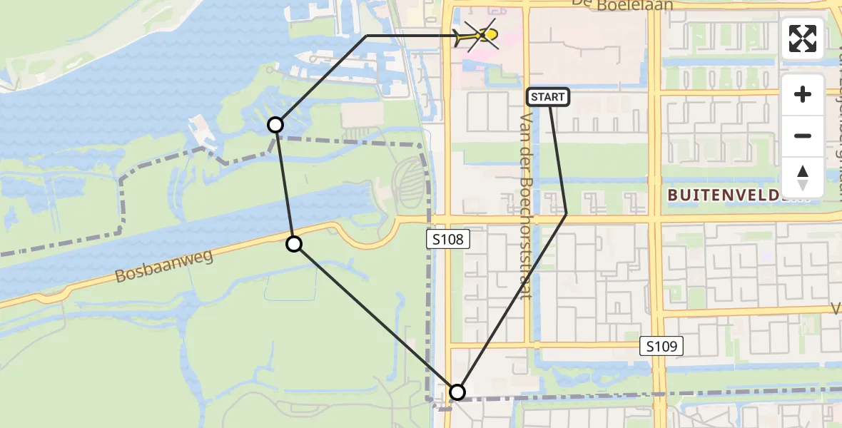 Routekaart van de vlucht: Lifeliner 1 naar VU Medisch Centrum Amsterdam
