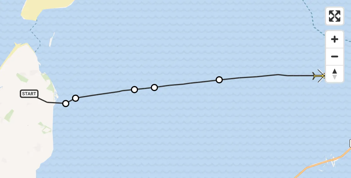 Routekaart van de vlucht: Politiehelikopter naar Harlingen