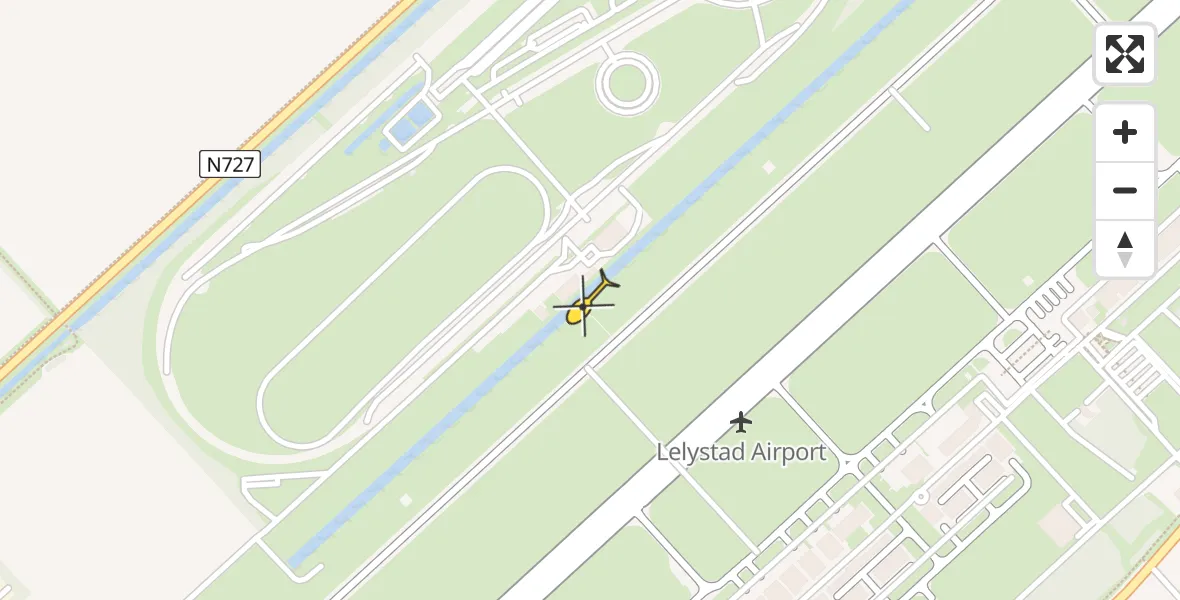 Routekaart van de vlucht: Traumaheli onderweg vanuit Lelystad Airport