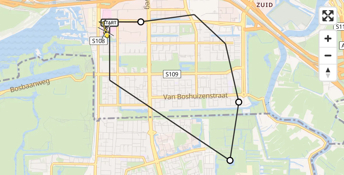 Routekaart van de vlucht: Lifeliner 1 naar VU Medisch Centrum Amsterdam
