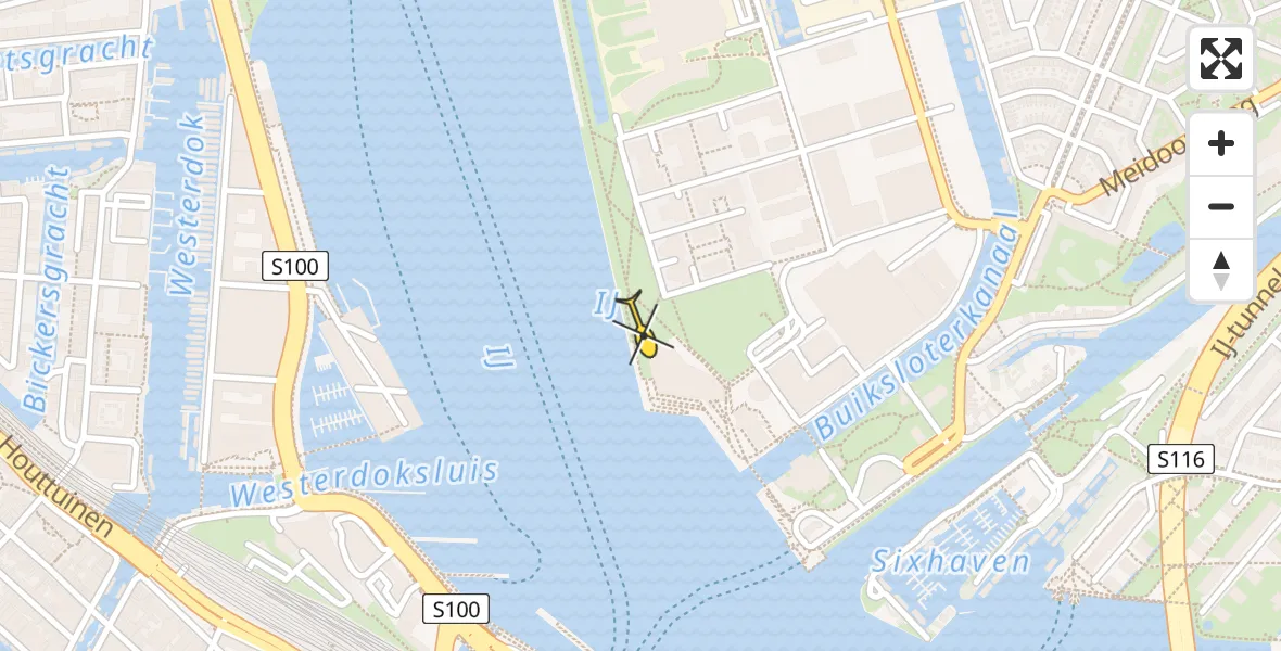 Routekaart van de vlucht: Lifeliner 1 naar Amsterdam