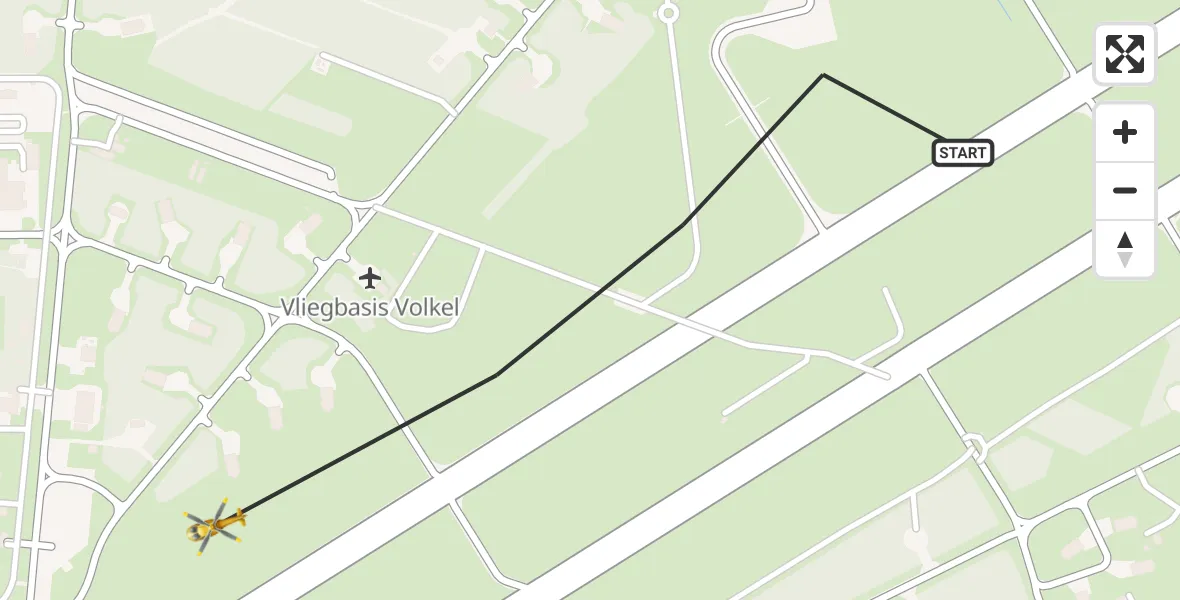 Vluchtroute Traumahelikopter Vliegbasis Volkel - Vliegbasis Volkel, 07 april 2023, 08:43