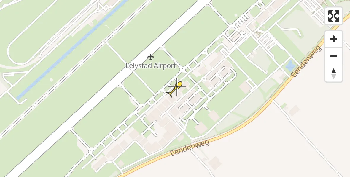 Vluchtroute Traumahelikopter van Lelystad Airport naar Lelystad Airport