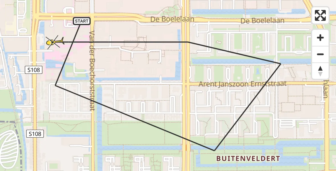 Routekaart van de vlucht: Lifeliner 1 naar VU Medisch Centrum Amsterdam