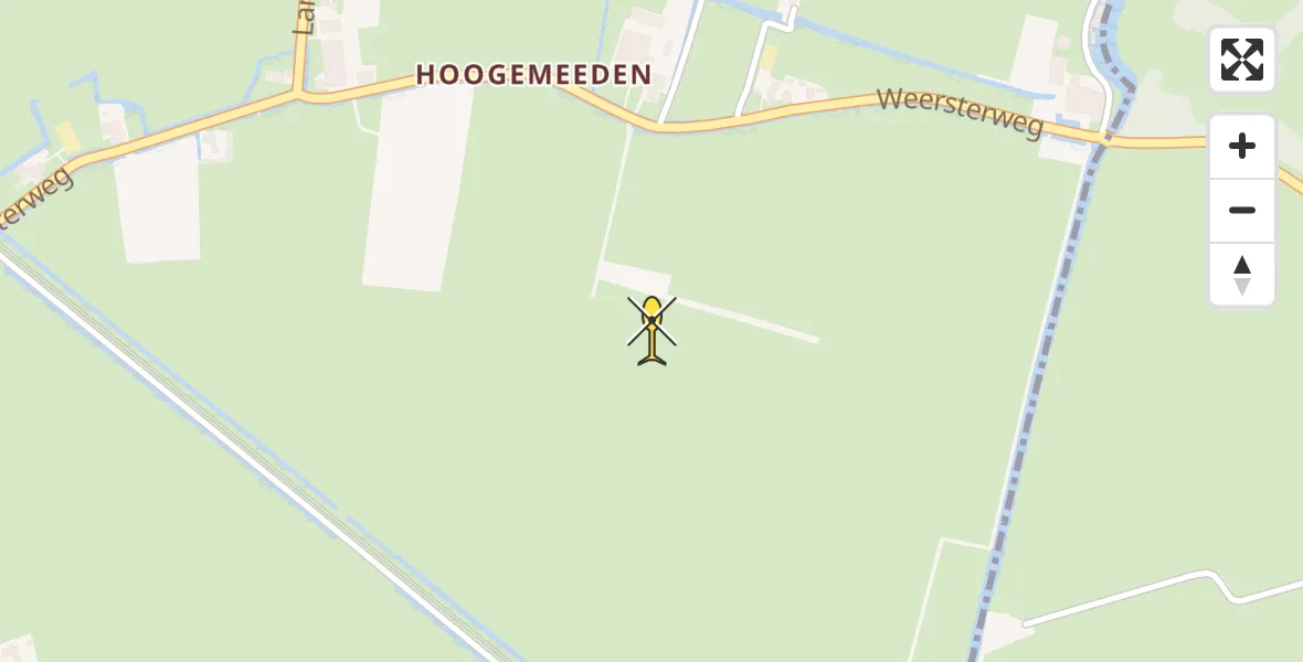 Routekaart van de vlucht: Ambulancehelikopter naar Den Horn