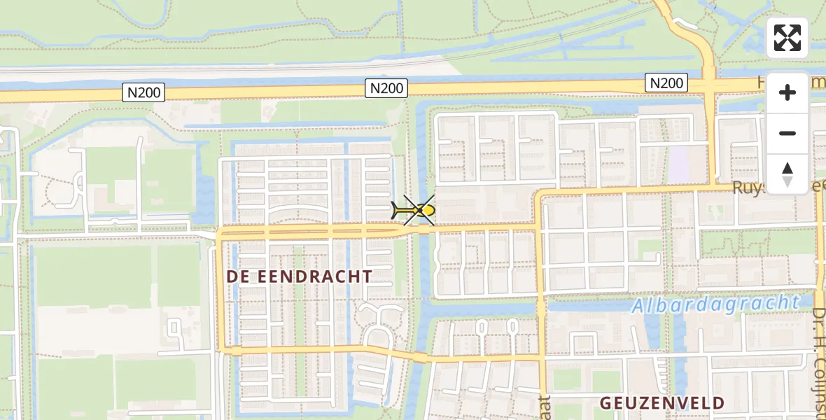 Routekaart van de vlucht: Lifeliner 2 naar Amsterdam