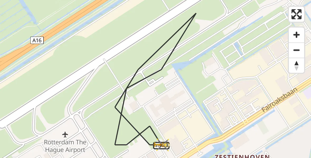 Vluchtroute Traumahelikopter Rotterdam The Hague Airport - Rotterdam The Hague Airport, 09 april 2023, 11:51