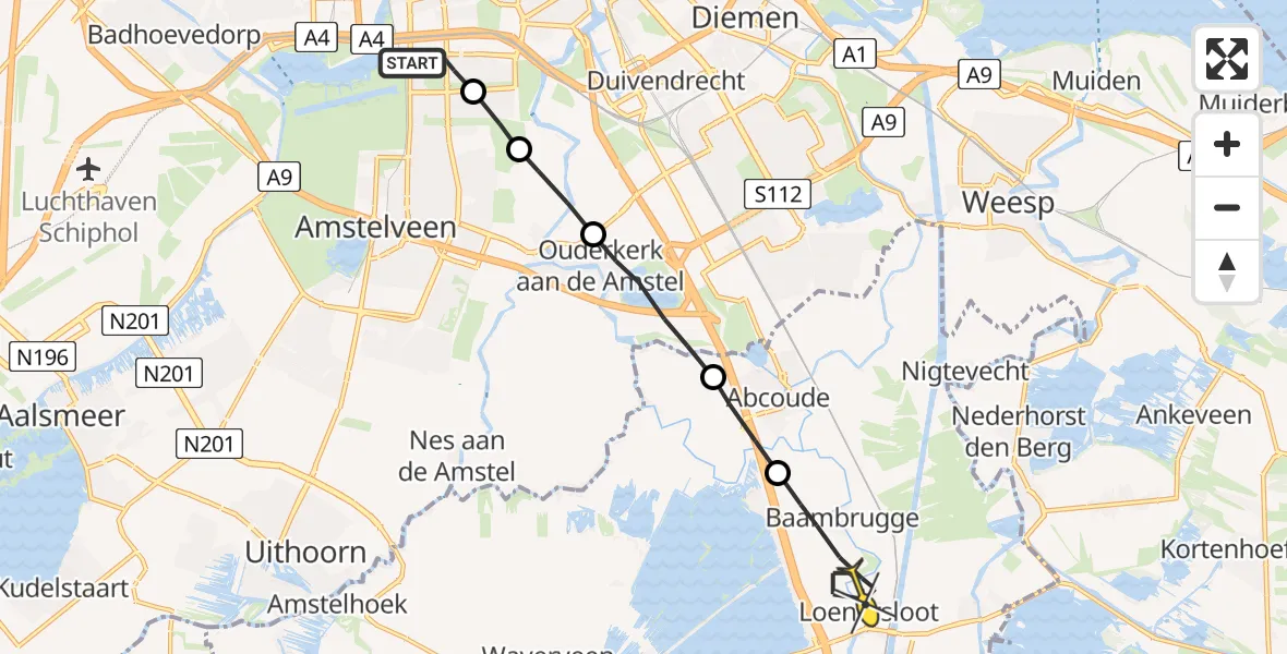 Routekaart van de vlucht: Lifeliner 1 naar Baambrugge