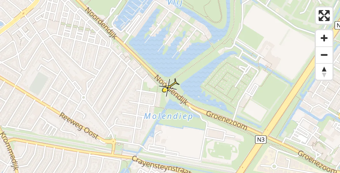 Routekaart van de vlucht: Lifeliner 2 naar Dordrecht