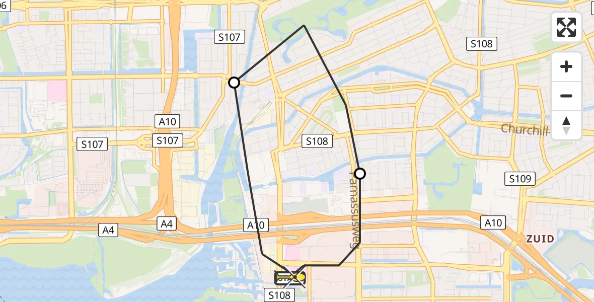 Routekaart van de vlucht: Lifeliner 1 naar VU Medisch Centrum Amsterdam