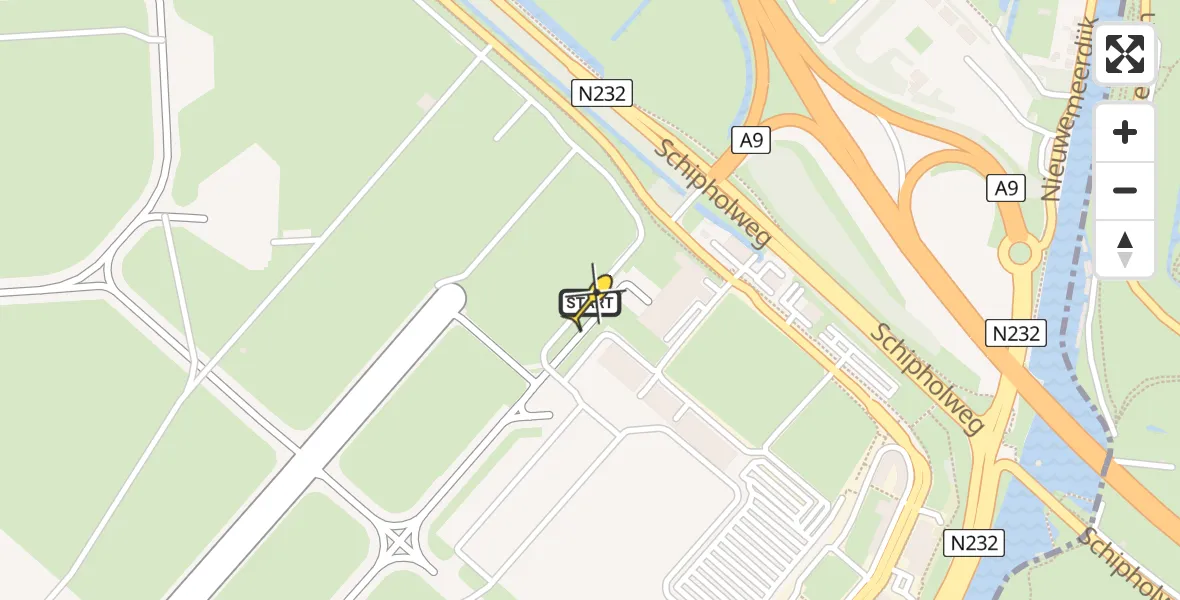 Vluchtroute Politiehelikopter van Schiphol naar Schiphol