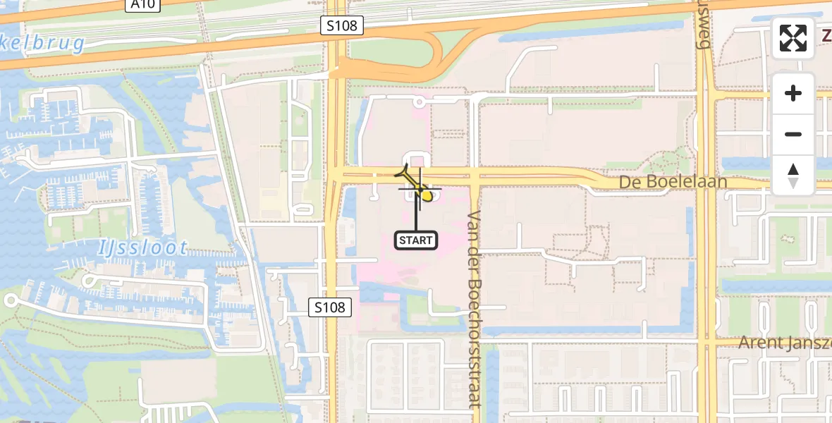 Routekaart van de vlucht: Lifeliner 1 naar VU Medisch Centrum Amsterdam