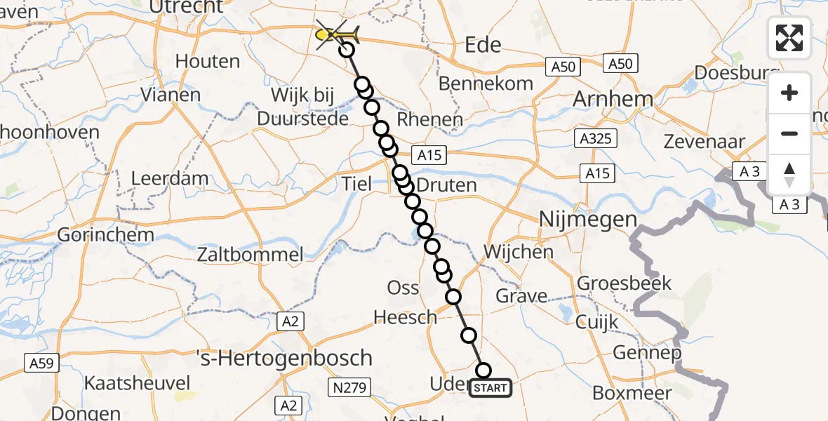 Routekaart van de vlucht: Lifeliner 3 naar Maarsbergen