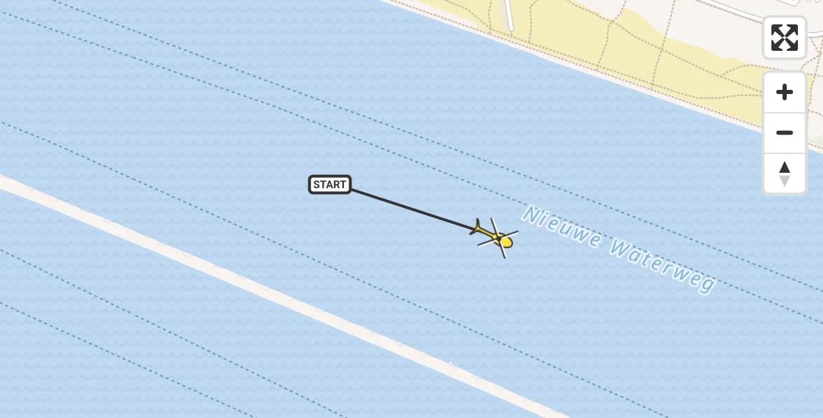 Routekaart van de vlucht: Politiehelikopter naar Europoort