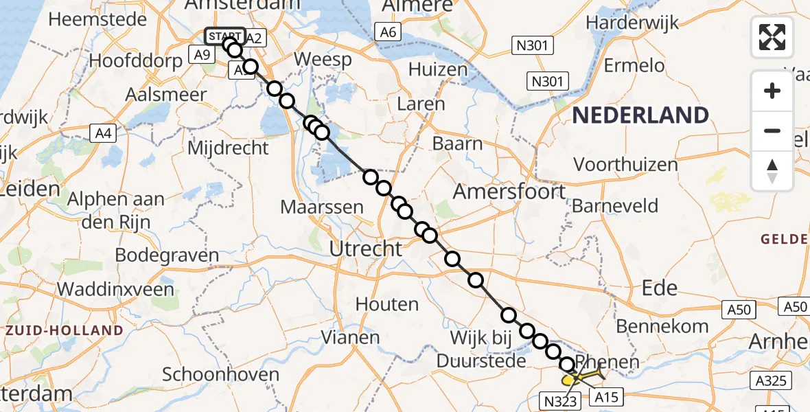 Routekaart van de vlucht: Lifeliner 1 naar Lienden