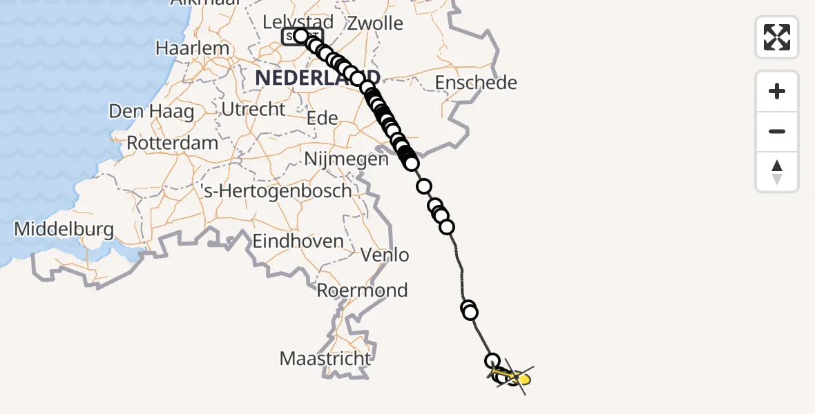 Routekaart van de vlucht: Traumahelikopter naar Sankt Augustin