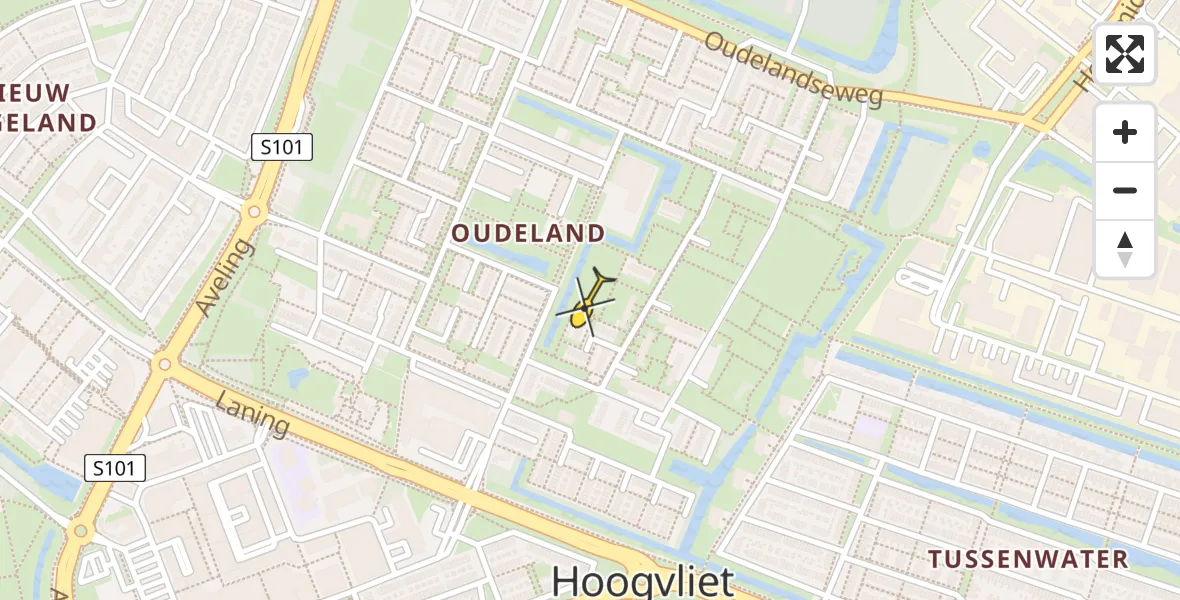 Routekaart van de vlucht: Lifeliner 1 naar Hoogvliet