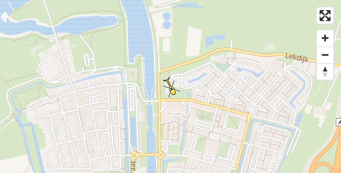 Routekaart van de vlucht: Lifeliner 1 naar Vianen