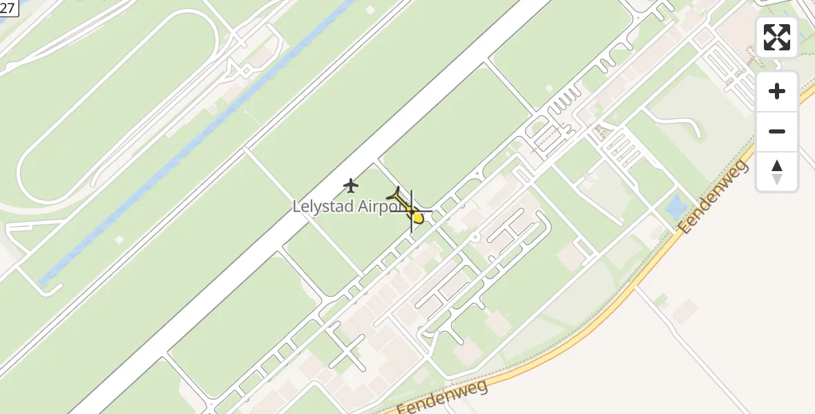 Vluchtroute Traumahelikopter van Lelystad Airport naar Lelystad Airport