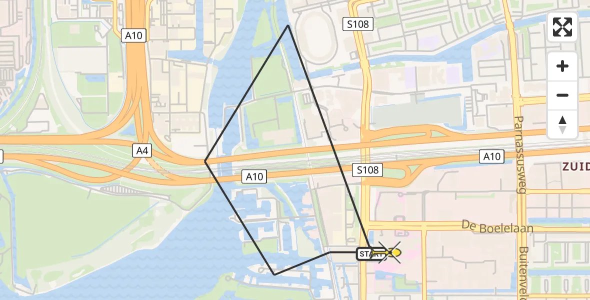 Routekaart van de vlucht: Lifeliner 1 naar VU Medisch Centrum Amsterdam