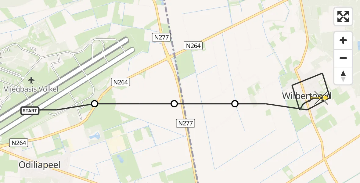 Routekaart van de vlucht: Lifeliner 3 naar Wilbertoord