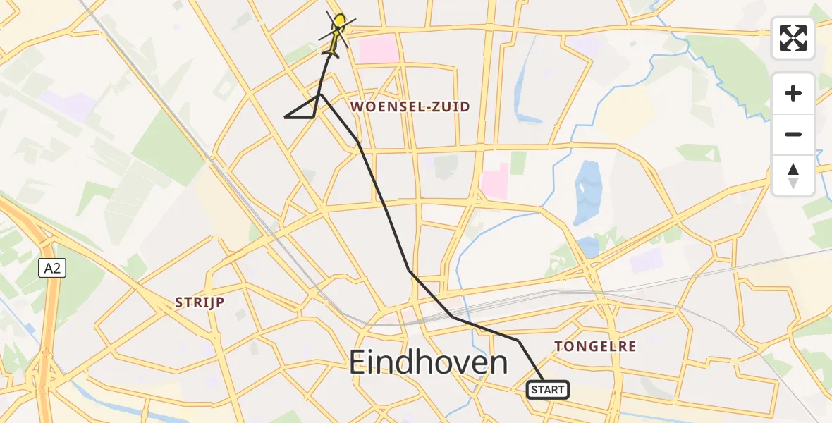 Routekaart van de vlucht: Lifeliner 3 naar Eindhoven