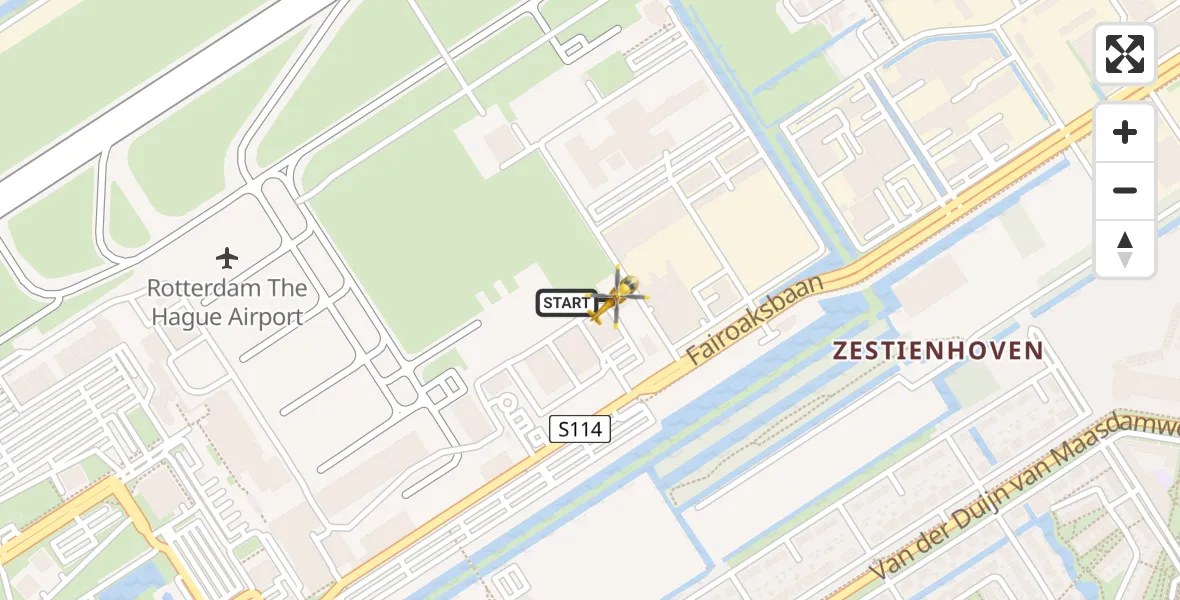 Vluchtroute Traumahelikopter Rotterdam The Hague Airport - Rotterdam The Hague Airport, 18 april 2023, 13:08