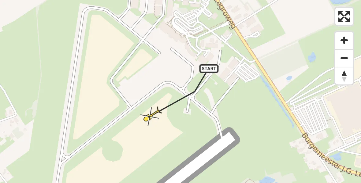 Routekaart van de vlucht: Traumahelikopter naar Groningen Airport Eelde