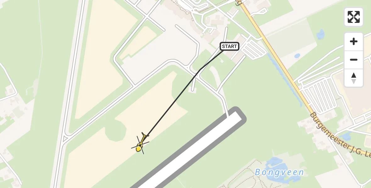 Routekaart van de vlucht: Traumahelikopter naar Groningen Airport Eelde