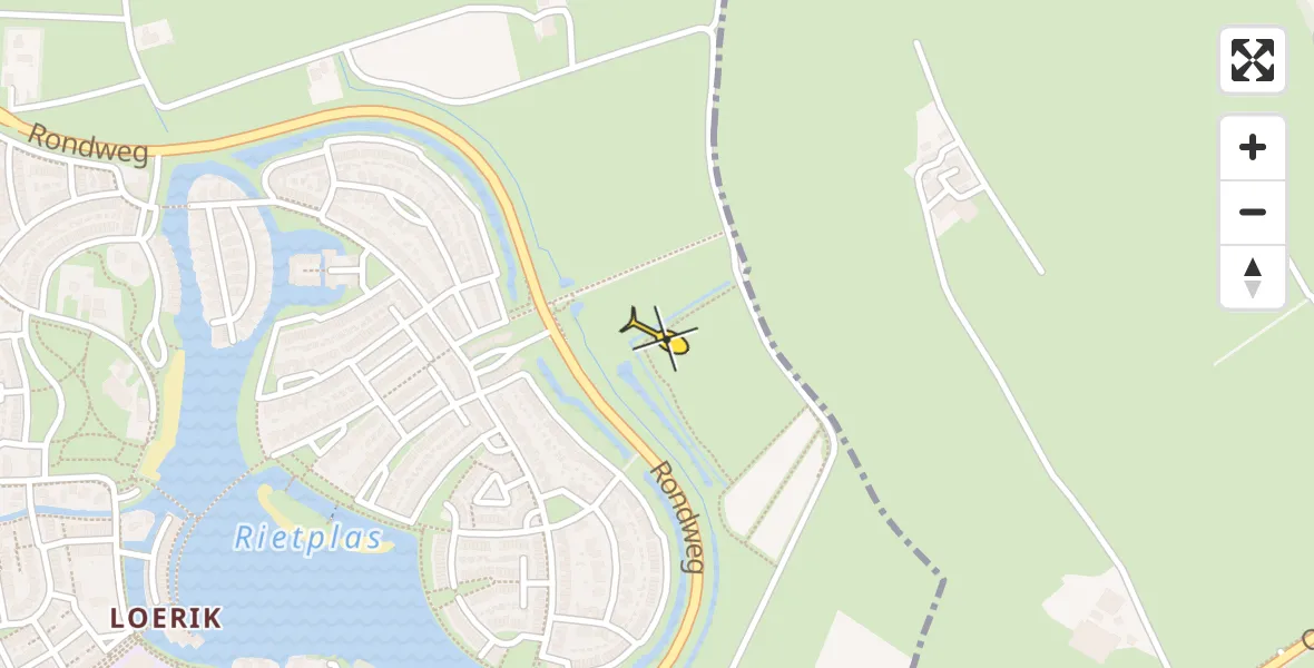 Routekaart van de vlucht: Politiehelikopter naar Houten