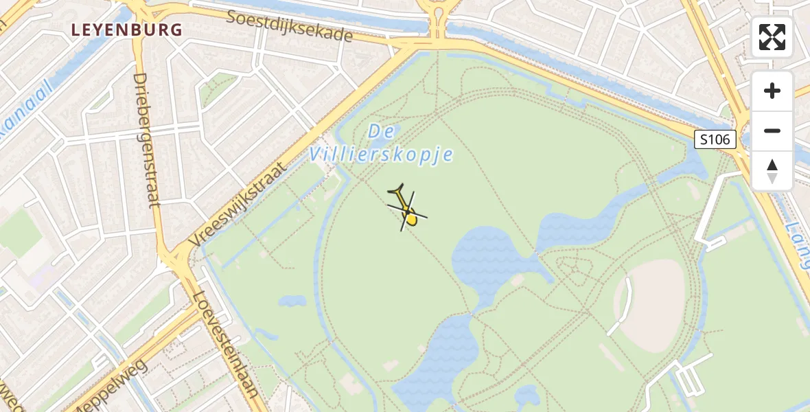 Routekaart van de vlucht: Lifeliner 1 naar Den Haag