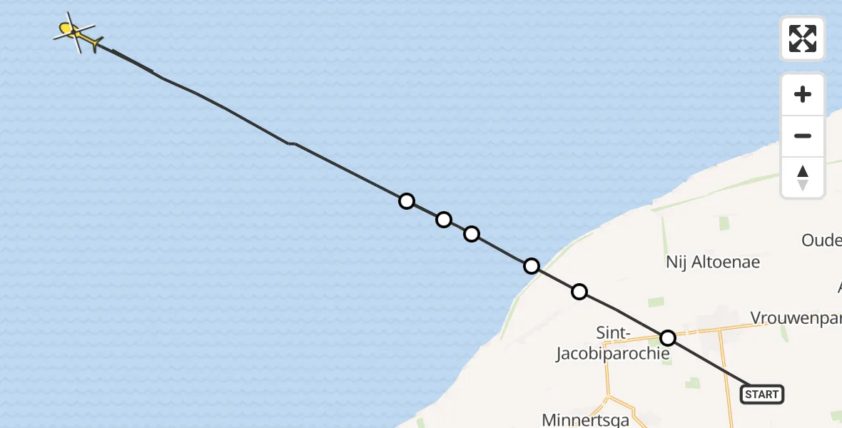 Routekaart van de vlucht: Ambulancehelikopter naar Formerum