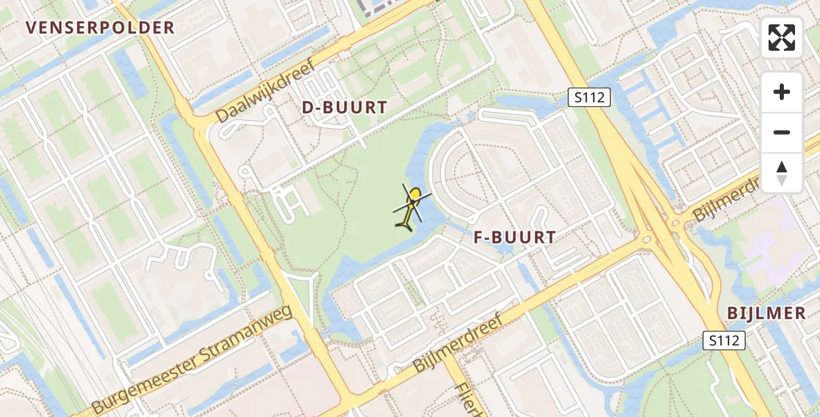 Routekaart van de vlucht: Lifeliner 1 naar Amsterdam