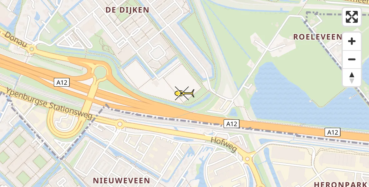 Routekaart van de vlucht: Lifeliner 2 naar Den Haag