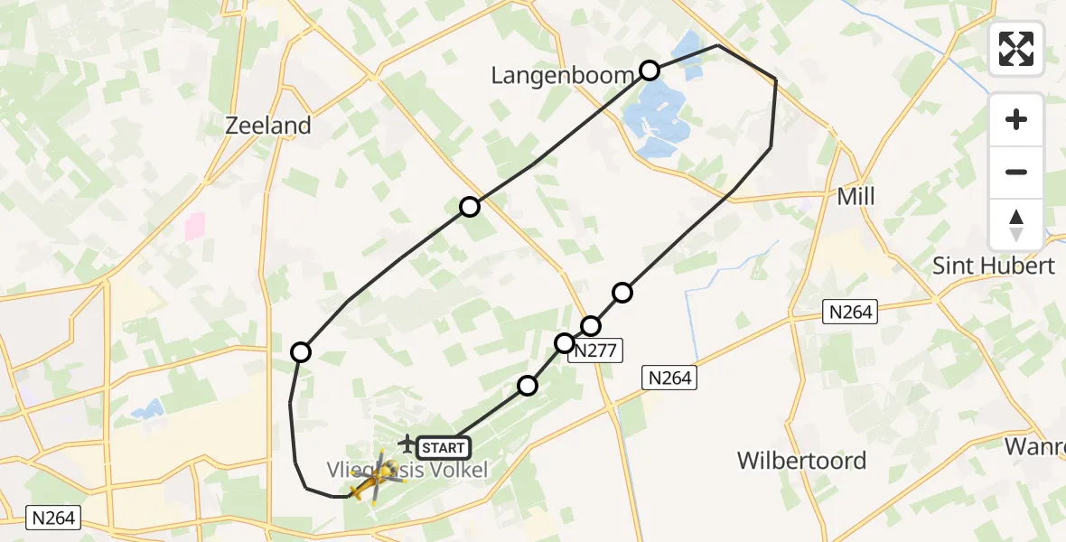 Vluchtroute Traumahelikopter Vliegbasis Volkel - Vliegbasis Volkel, 20 april 2023, 09:23