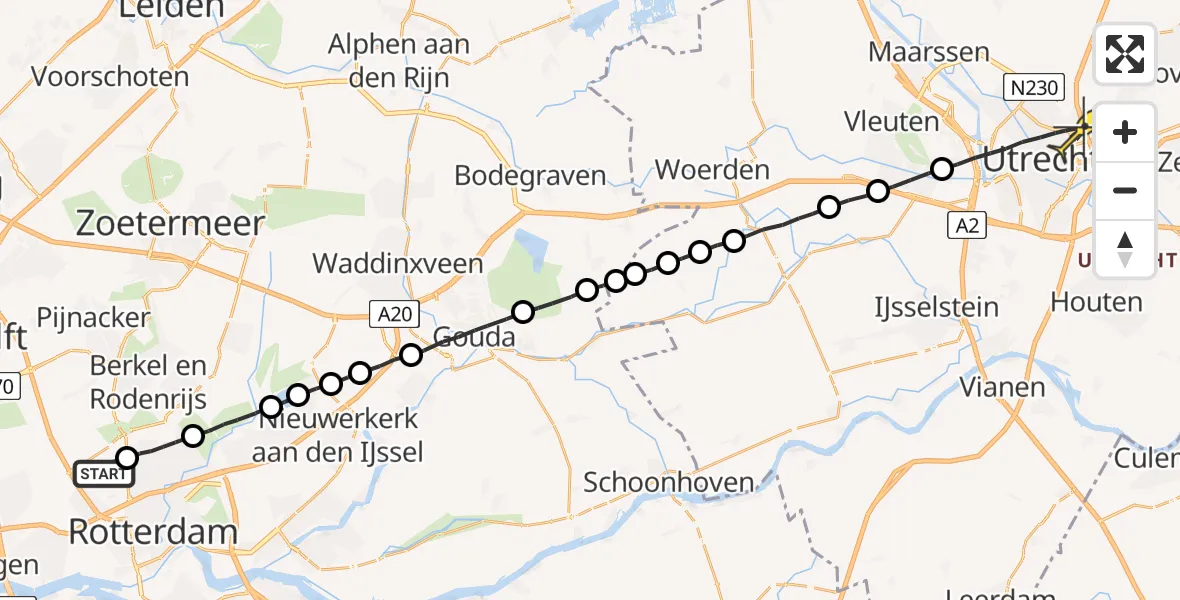 Routekaart van de vlucht: Lifeliner 2 naar Utrecht