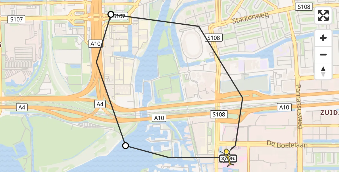 Routekaart van de vlucht: Lifeliner 1 naar VU Medisch Centrum Amsterdam