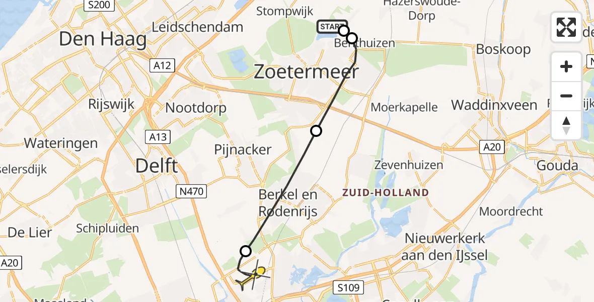 Routekaart van de vlucht: Lifeliner 2 naar Rotterdam The Hague Airport