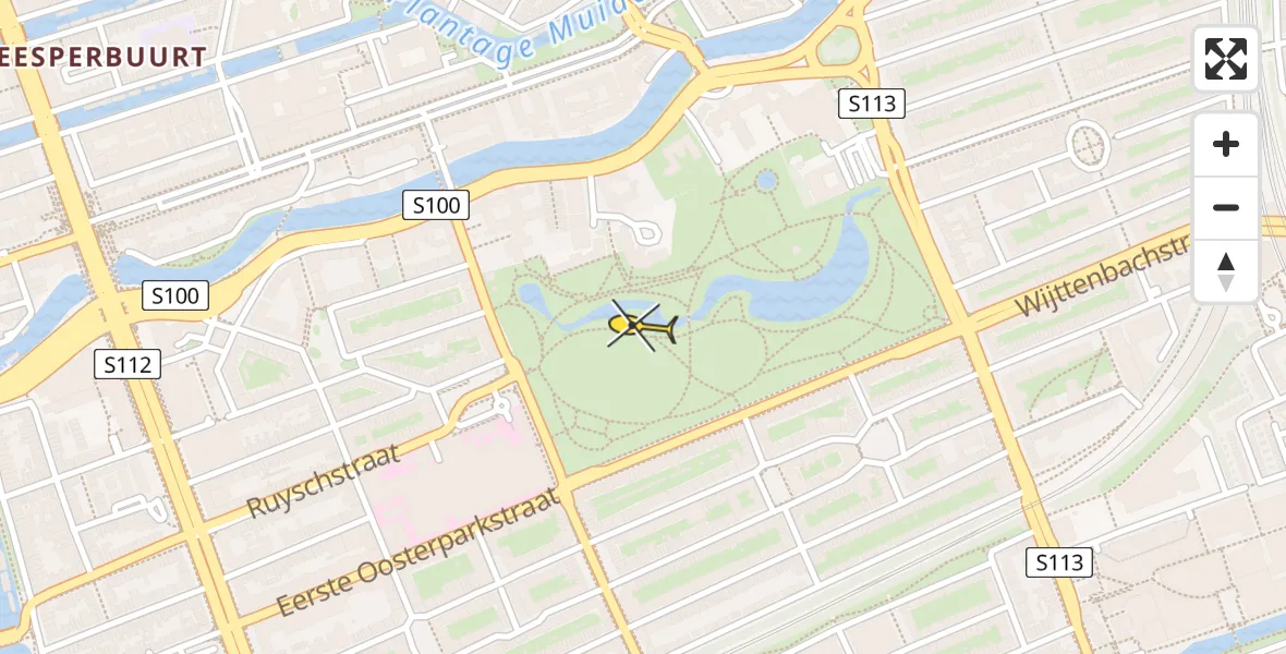 Routekaart van de vlucht: Lifeliner 1 naar Amsterdam