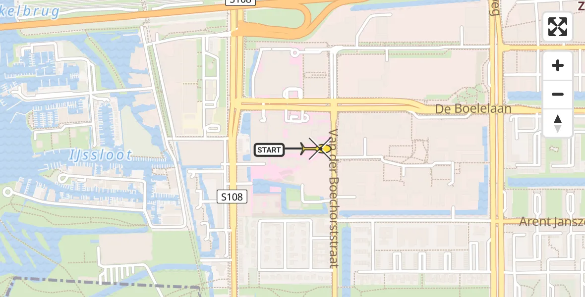 Routekaart van de vlucht: Lifeliner 1 naar VU Medisch Centrum Amsterdam