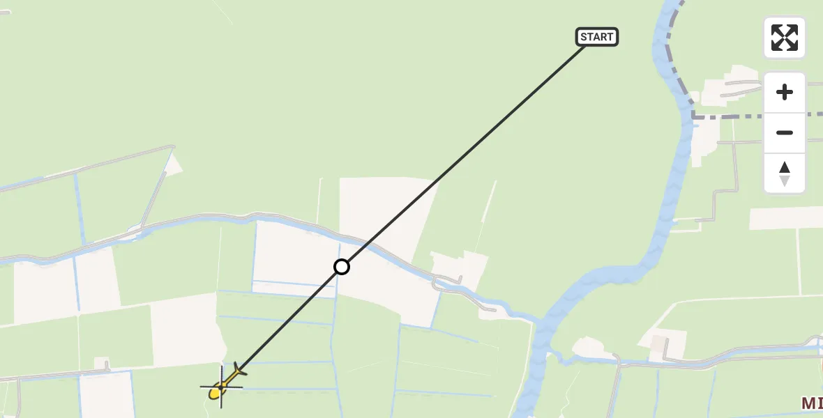 Routekaart van de vlucht: Ambulancehelikopter naar Jelsum