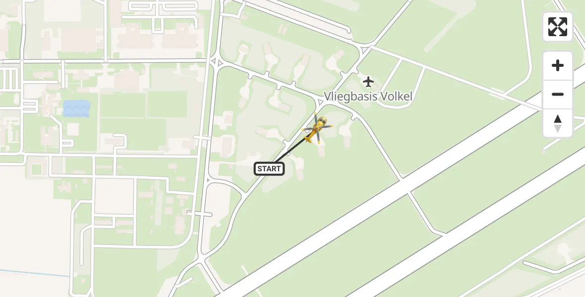 Vluchtroute Traumahelikopter Vliegbasis Volkel - Vliegbasis Volkel, 24 april 2023, 18:49