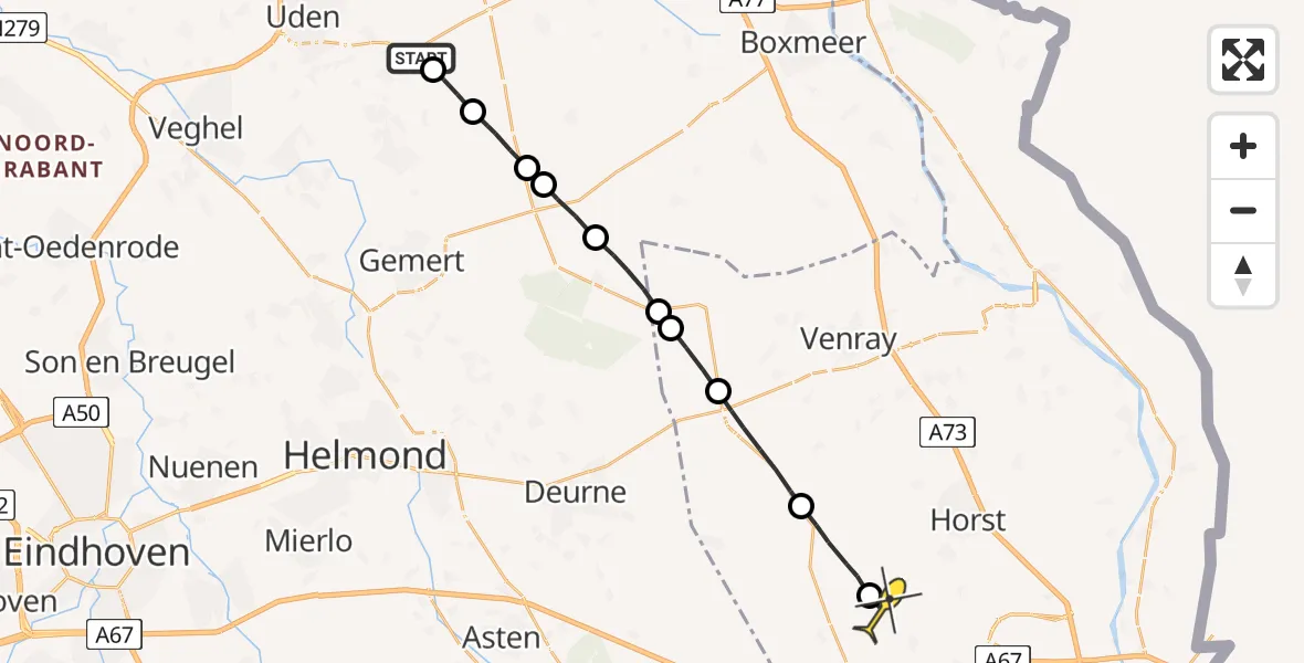 Routekaart van de vlucht: Lifeliner 3 naar Kronenberg