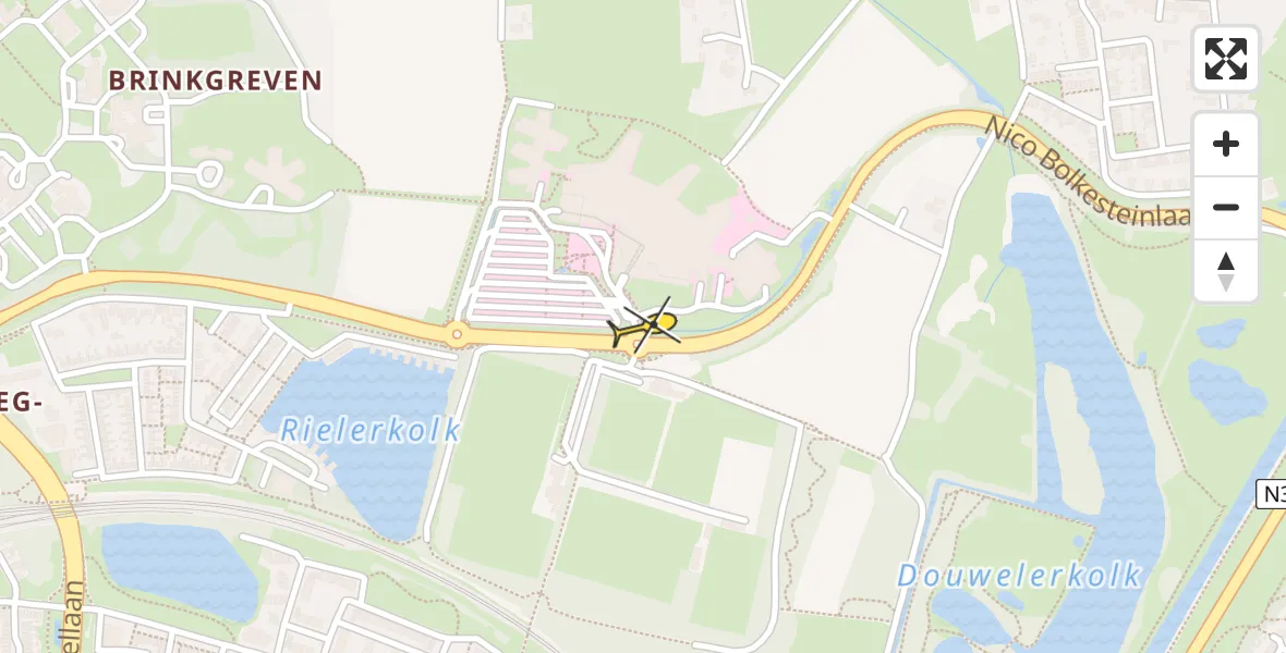 Routekaart van de vlucht: Lifeliner 3 naar Deventer