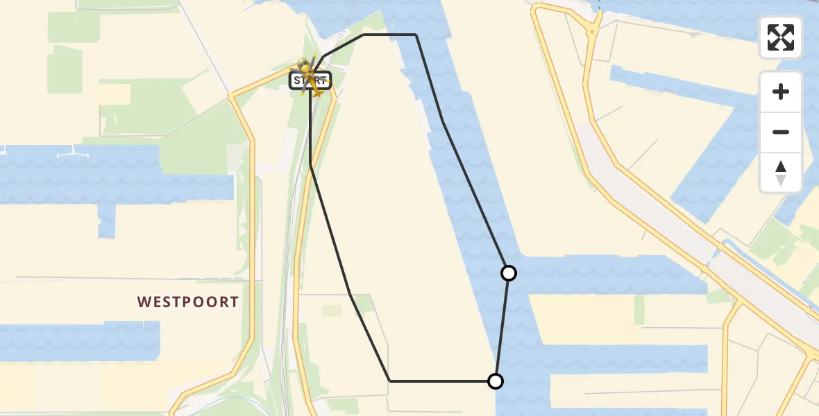 Vluchtroute Traumahelikopter Amsterdam Heliport - Amsterdam Heliport, 28 april 2023, 12:04