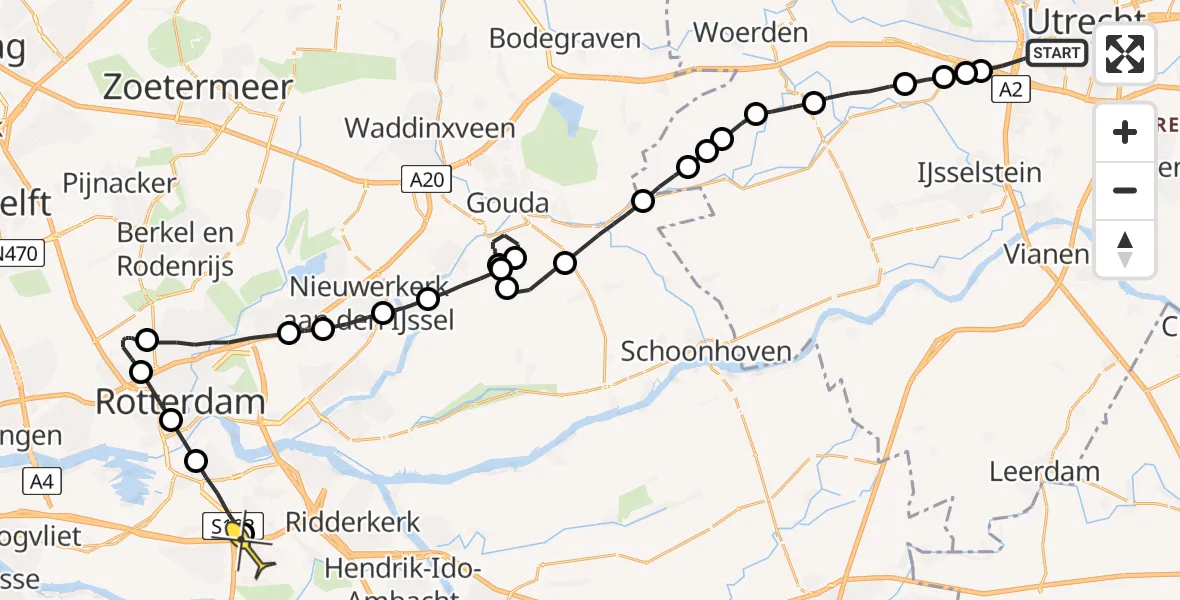 Routekaart van de vlucht: Lifeliner 2 naar Barendrecht