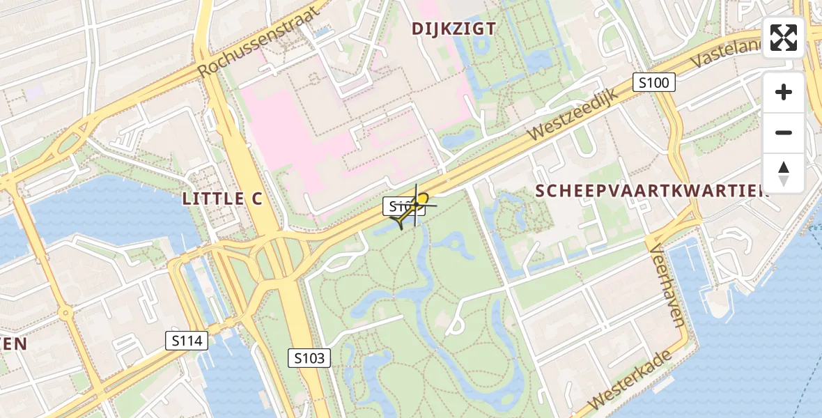 Routekaart van de vlucht: Lifeliner 2 onderweg vanuit Erasmus MC