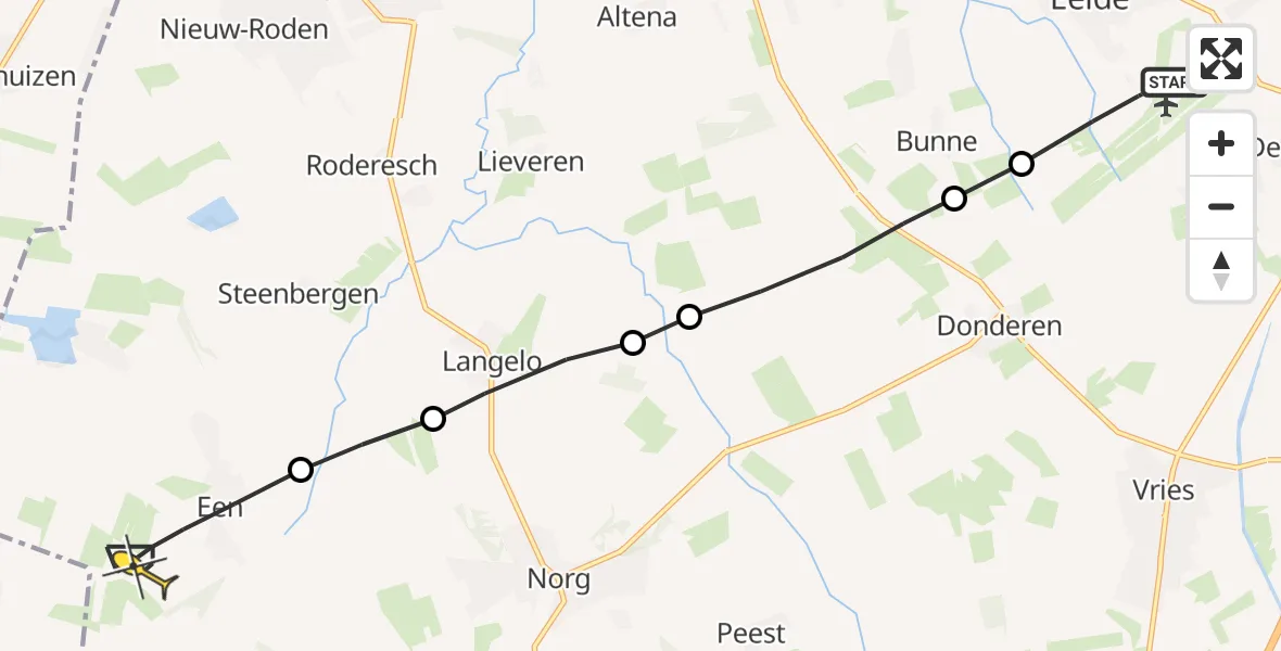 Routekaart van de vlucht: Lifeliner 4 naar Een